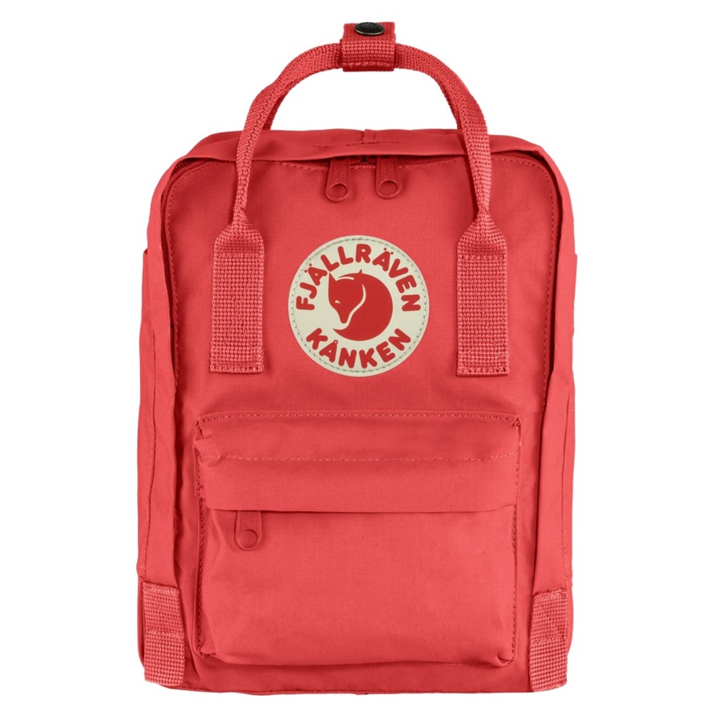 Fjallraven Kanken Mini Backpack in Red with White Logo